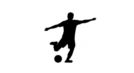 Soccer silhouette Player kicking a ball