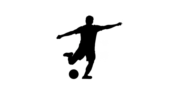 Soccer silhouette Player kicking a ball
