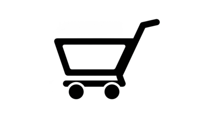 Sparkling shopping cart outline on black