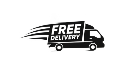 Speedy delivery truck with motion lines