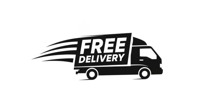 Speedy delivery truck with motion lines
