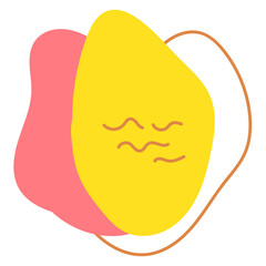 Abstract Shapes with Wavy Lines Graphic and Pink Element