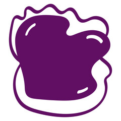 Illustration of a Purple Ink Blob Heart Shapes