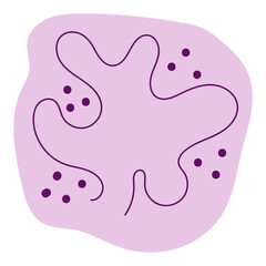 Abstract Lilac Shape with Curvy Lines and Dots