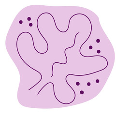 Abstract Purple Shape with Wavy Lines