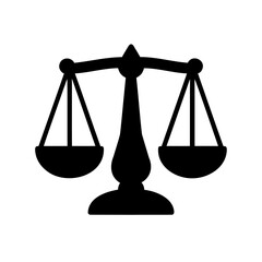Justice balance scale symbol vector icon isolated on white Vector, illustration