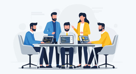 Team Collaboration in a Modern Business Meeting.