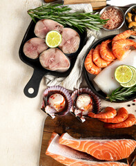 Assorted seafood. Mediterannean food concept.
