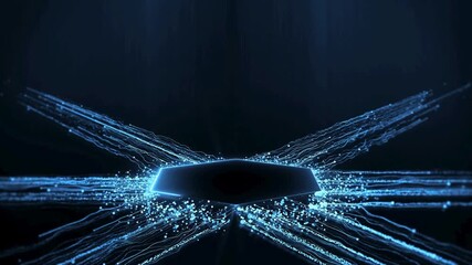 Futuristic Cyber Security Interface with Digital Data Analytics, Technology Icons, HUD circle and Dynamic of secure data systems and digital transformation 4k motion - Powered by Adobe