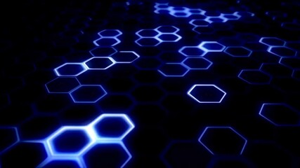 Hexagons honeycomb background abstract science design motion graphic. 3d render animation video available in 4k 