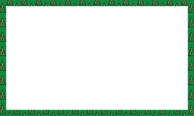 Christmas border frame, Christmas rectangle frame with Christmas tree pattern, Christmas greeting card