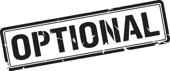 Black and White Stamp with the Word "OPTIONAL