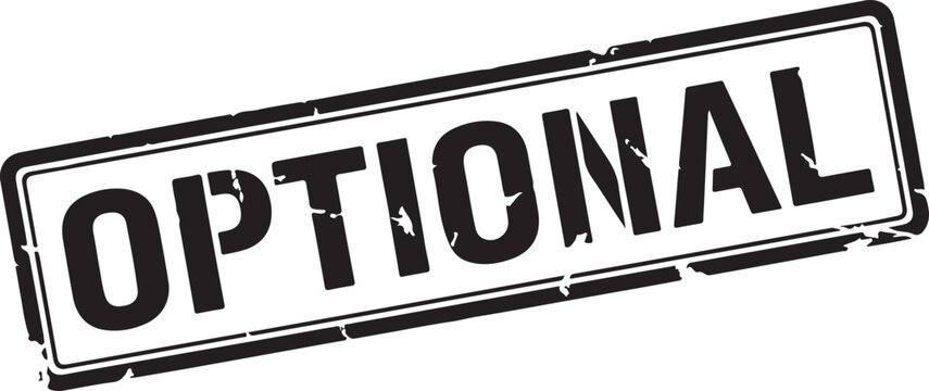 Black and White Stamp with the Word "OPTIONAL