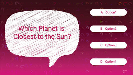 Quiz Question Template with Multiple Choice Options and Speech Bubble
