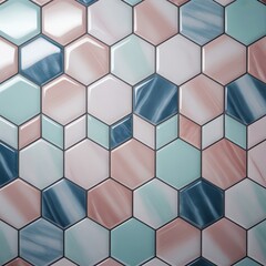 Hexagon tile pattern with pastel colors