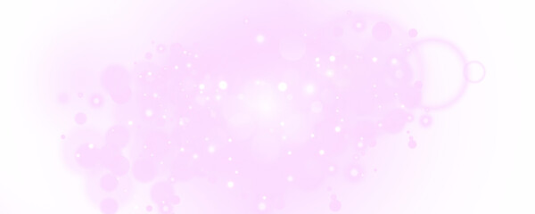 Bright pink bokeh background with glowing light particles and soft abstract circles creating dreamy festive atmosphere.