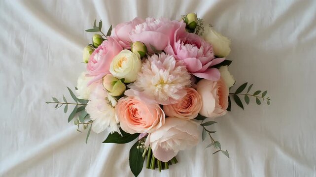 Elegant Bouquet of Peonies and Roses A Stunning Floral Arrangement for Special Occasions