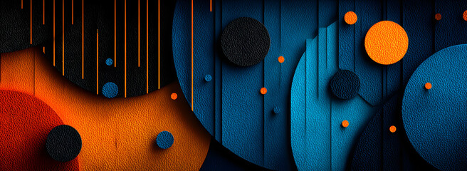 Minimal geometric background. Dynamic blue shapes composition with orange lines. Abstract background modern hipster futuristic graphic. Vector abstract background texture design, bright poster, banner