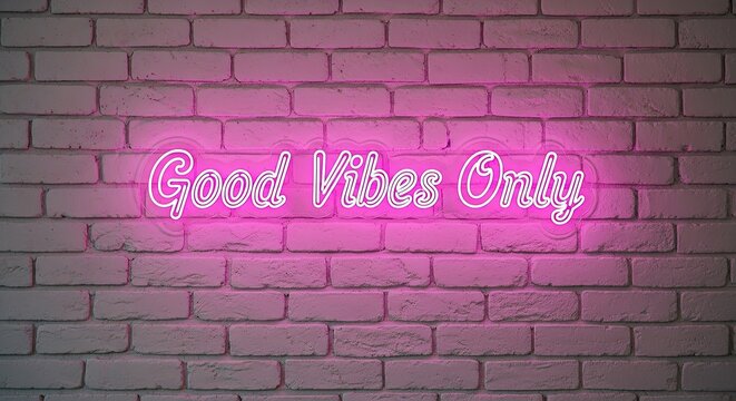 neon signboard good vibes only