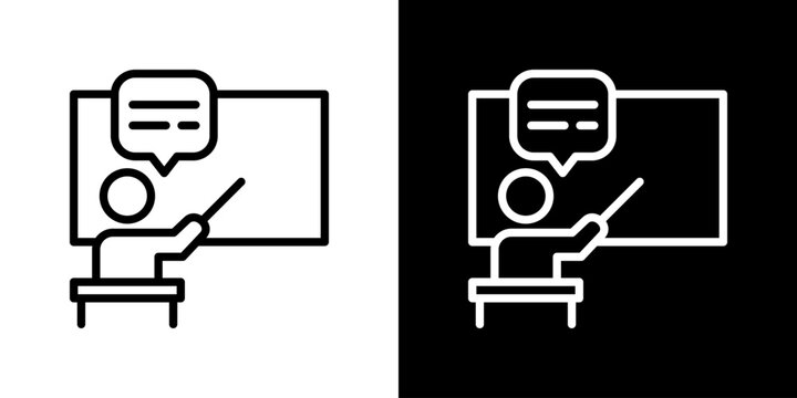 Explain Icon Set. Clean Line Design With Light And Dark Versions For Versatile Use. 