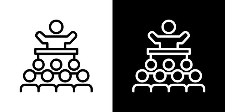 Speech Icon Set. Clean Line Design With Light And Dark Versions For Versatile Use. 