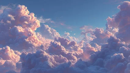 Stickers Meisjeskamer Dynamic cloud layers spreading across the sky with soft light and natural texture. Ideal for weather imagery, serene backgrounds, nature concepts, and atmospheric visual themes.  © kusukadraw