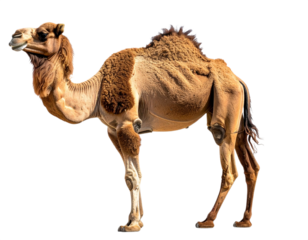 Camel isolated on white background, transparent PNG