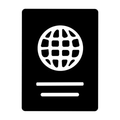 Globe Passport icon or logo isolated sign symbol vector illustration - high quality black style vector icons