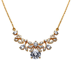 Golden necklace with sparkling diamonds in elegant design