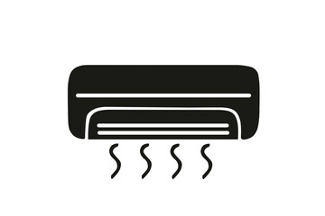 Fototapeta premium Air conditioner vent heat flat vector icon