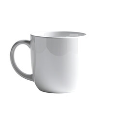 White ceramic mug, perfect for coffee or tea, isolated on black