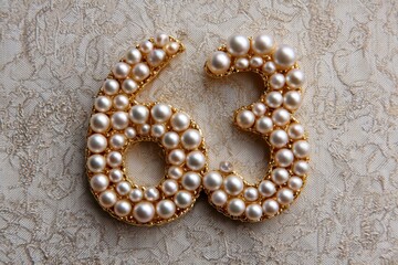 Elegant Pearl Number Decoration for Special Occasions and Events