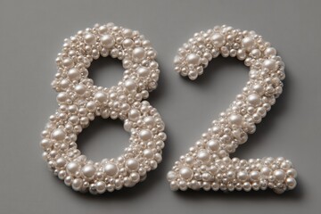 Decorative Numbers Made of Pearls Representing Age or Celebration