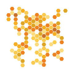 Bees nest shape illustration orange clip art with  isolated background