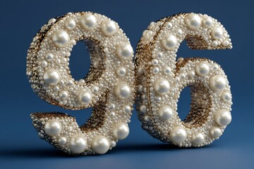 Elegant Pearl-Studded Numbers for Celebrations and Anniversaries
