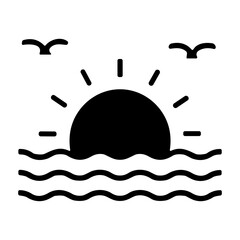 Sunset icon or logo isolated sign symbol vector illustration - high quality black style vector icons