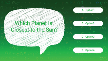 Green Quiz Question Template with Multiple Choice Options