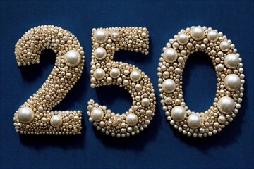 Decorative pearls forming numbers for celebration and milestone events