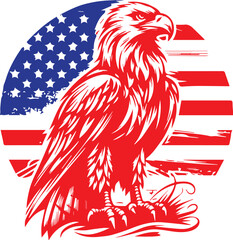 Mighty Eagle Above the Red, White, and Blue Spirit
