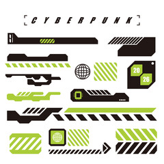 Set icon of cyberpunk shape clip art vector design