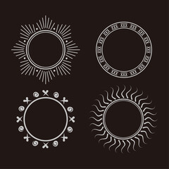 template of circle ornament for wedding and intivation luxury element