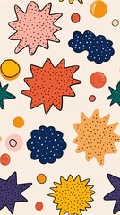 Colorful abstract shapes on a light background, perfect for creative projects and enhancing visual appeal.