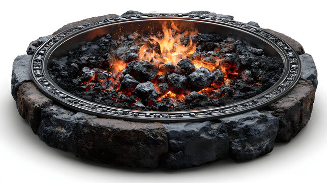 hot coals burning in a fireplace