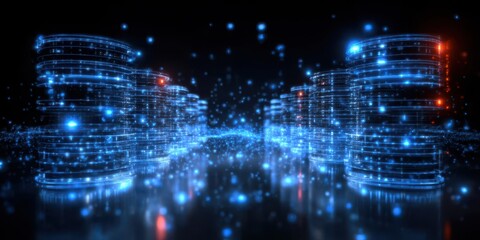 Fototapeta premium Visualization of a database hub with program monitoring connectivity and seamless index recovery