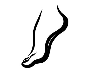 foot lineart, foot silhouette logo, icon isolated on white background, model 1
