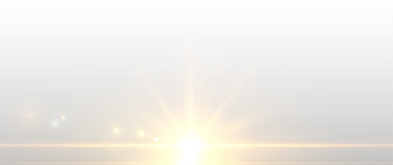 Sunlight glows with warm golden radiance. Lens flare streaks spread in gentle curves. Tiny sparkles highlight the edges softly. PNG