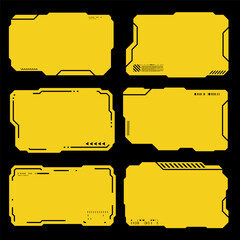 Hi tech frame inter face cyberpunk style design element. Technology sci-fi design