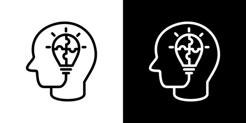 Creativity Icon Set. Clean Line Design With Light And Dark Versions For Versatile Use. 