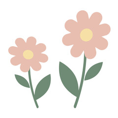 ナチュラルシンプルなかわいいお花のイラスト素材