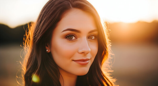 Portrait of a teenage girl standing outdoors under natural sunlight, captured with soft diffused lighting for a clean and positive look